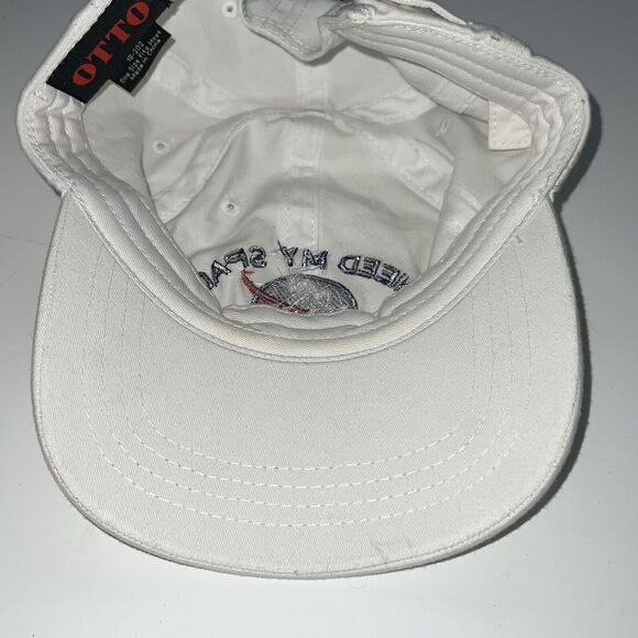 Vintage Otto NASA Hat Ball Cap White Adjustable Back Cotton I Need My Space - Picture 9 of 9